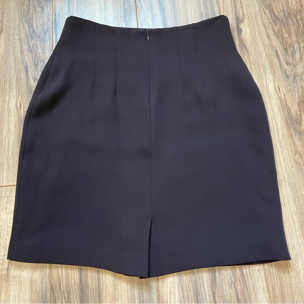 Brown Black Work Skirt with Slip and Zipper